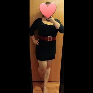 LOFT  3/4 Sleeve Black Dress, S/M